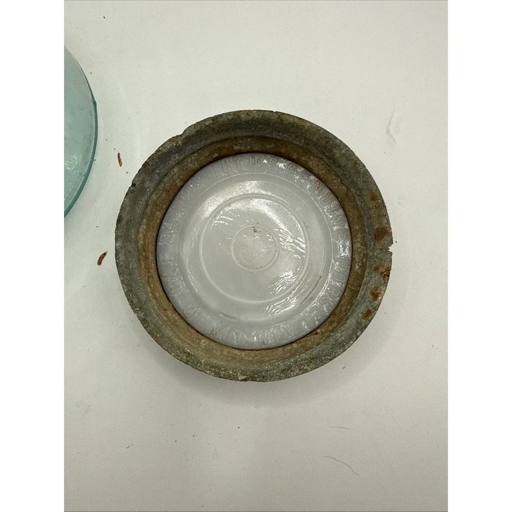Old Mason's Patent Nov 30th 1858 Blue 1 Quart Antique Canning‎ Jar Zinc Lid #5